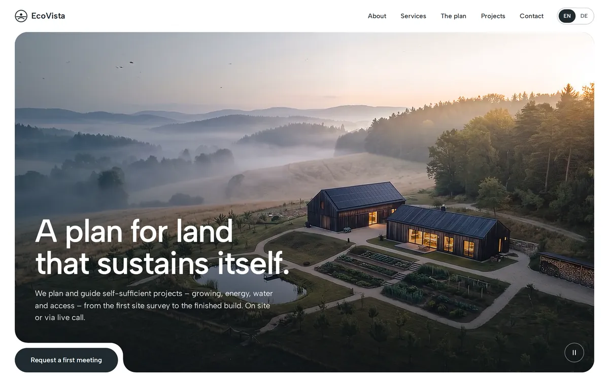 Startseite von EcoVista